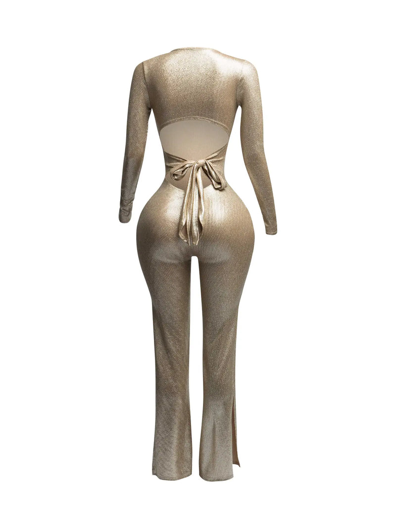 Shimmer Tie Back Jumpsuit