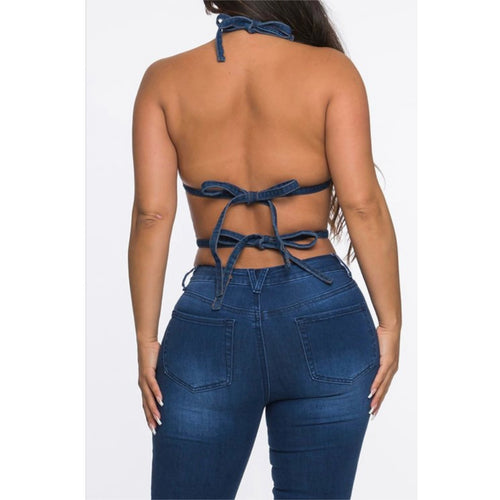 Cross  Denim Top