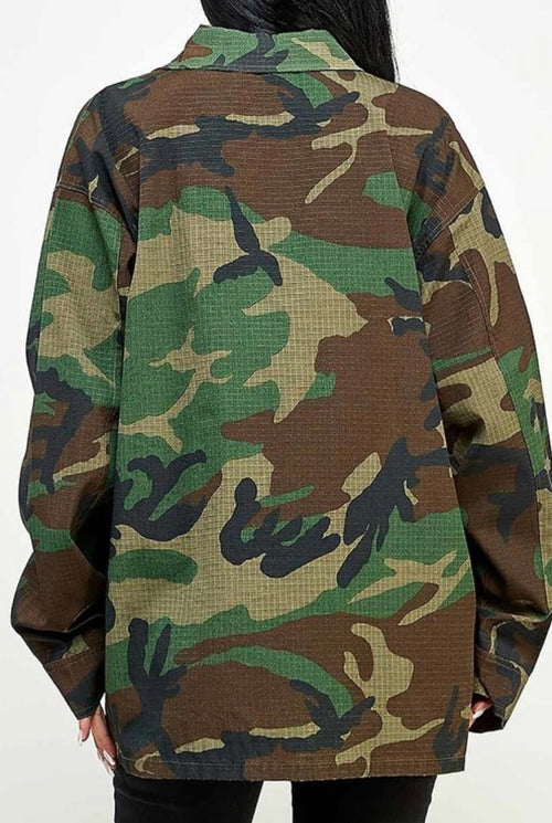 Oversized Camo Buttondown